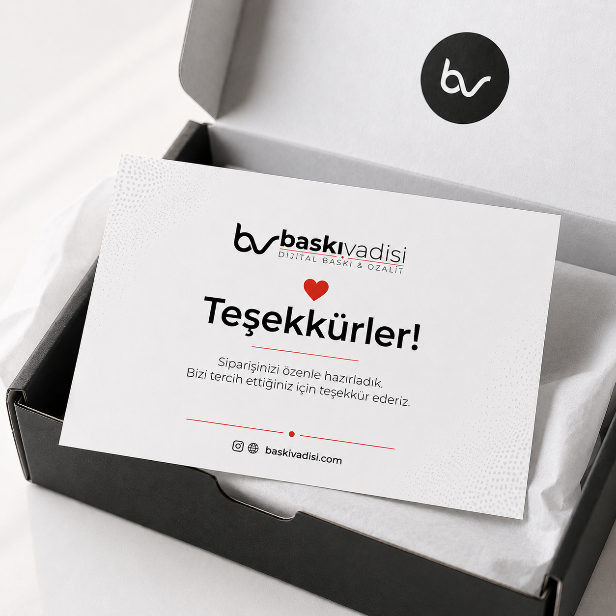 Paket İçi Teşekkür Kartı