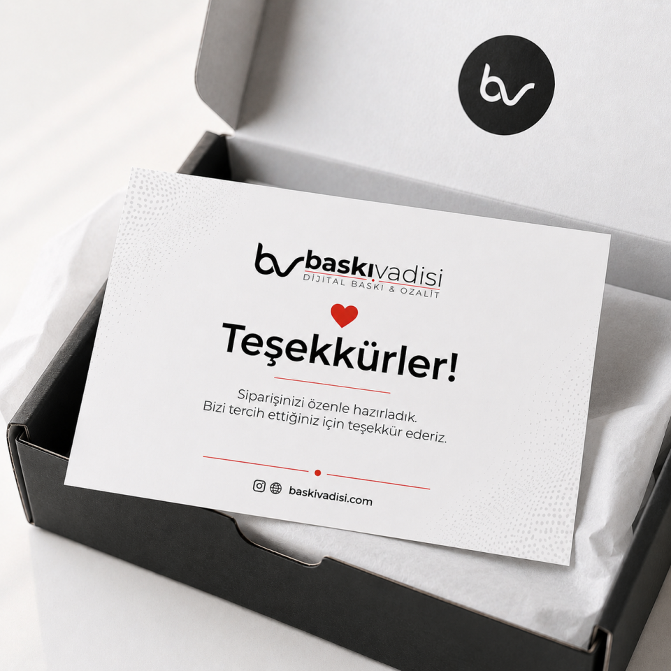 Paket İçi Teşekkür Kartı