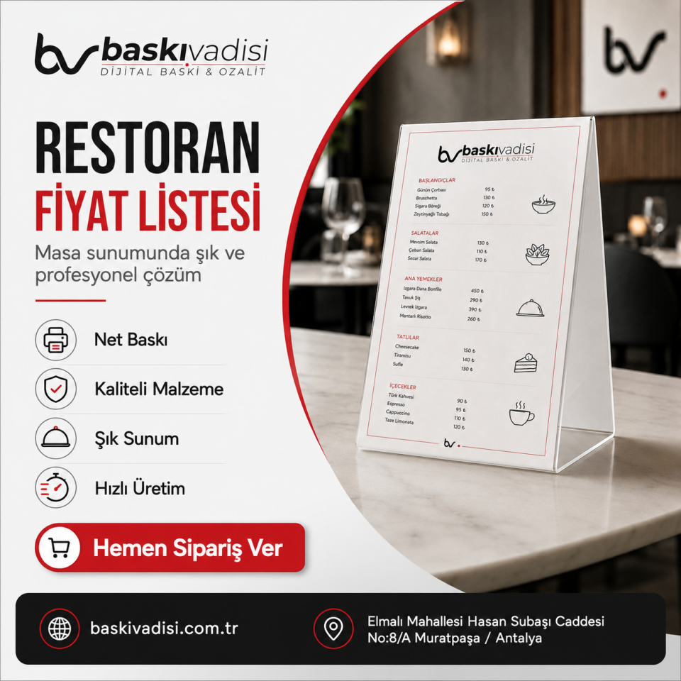 Restoran Fiyat Listesi