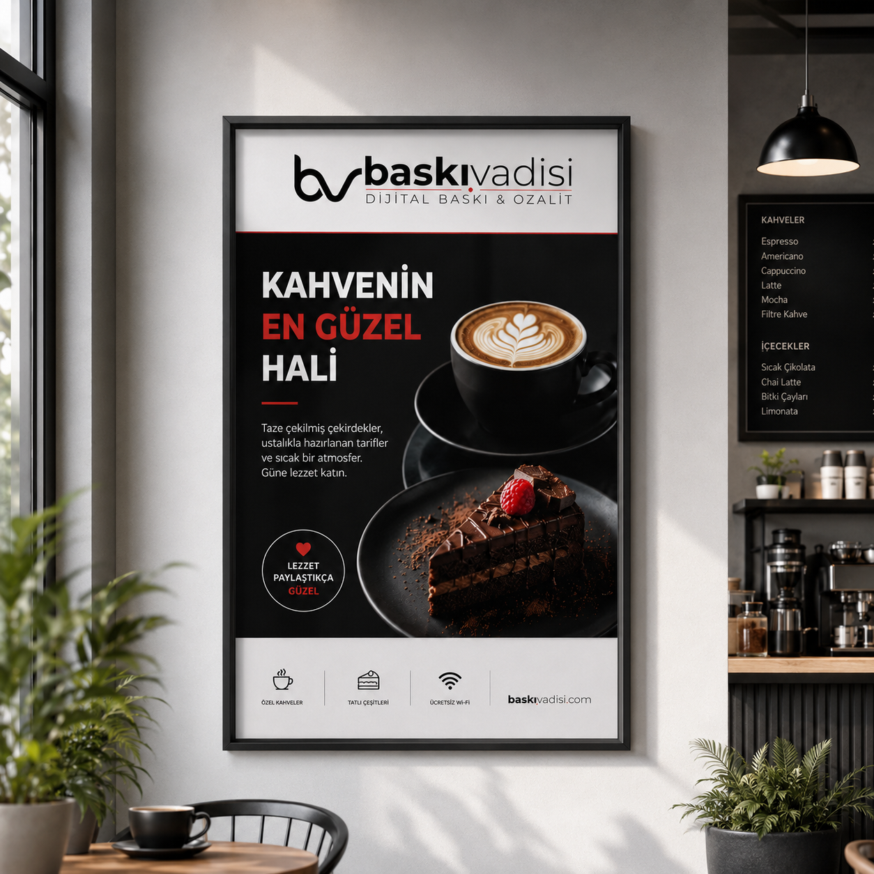 Kafe Tanıtım Sıvama Poster