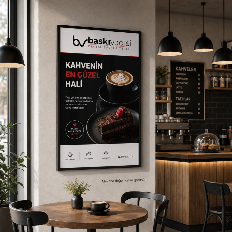 Kafe Tanıtım Sıvama Poster