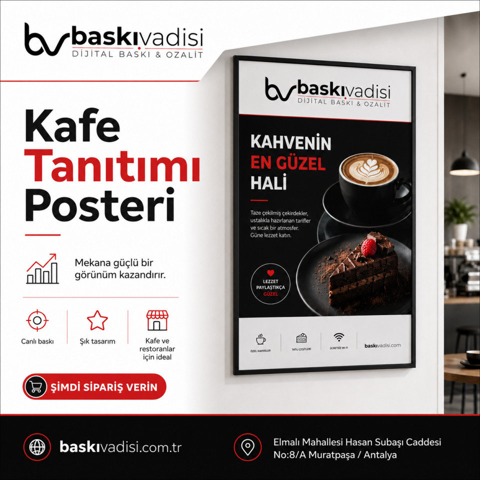 Kafe Tanıtım Sıvama Poster